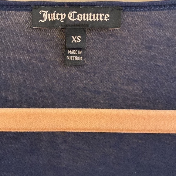 Dk Navy Blue bling short sleeve sweater with gold logo on bottom. - Picture 2 of 3